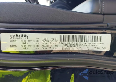 2019 Dodge Durango R/T Rwd z USA, uszkodzony, nr VIN 1C4SDHCT8KC550033